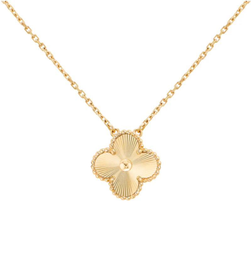BB Inspired Clover Solid Gold Necklace - 9k